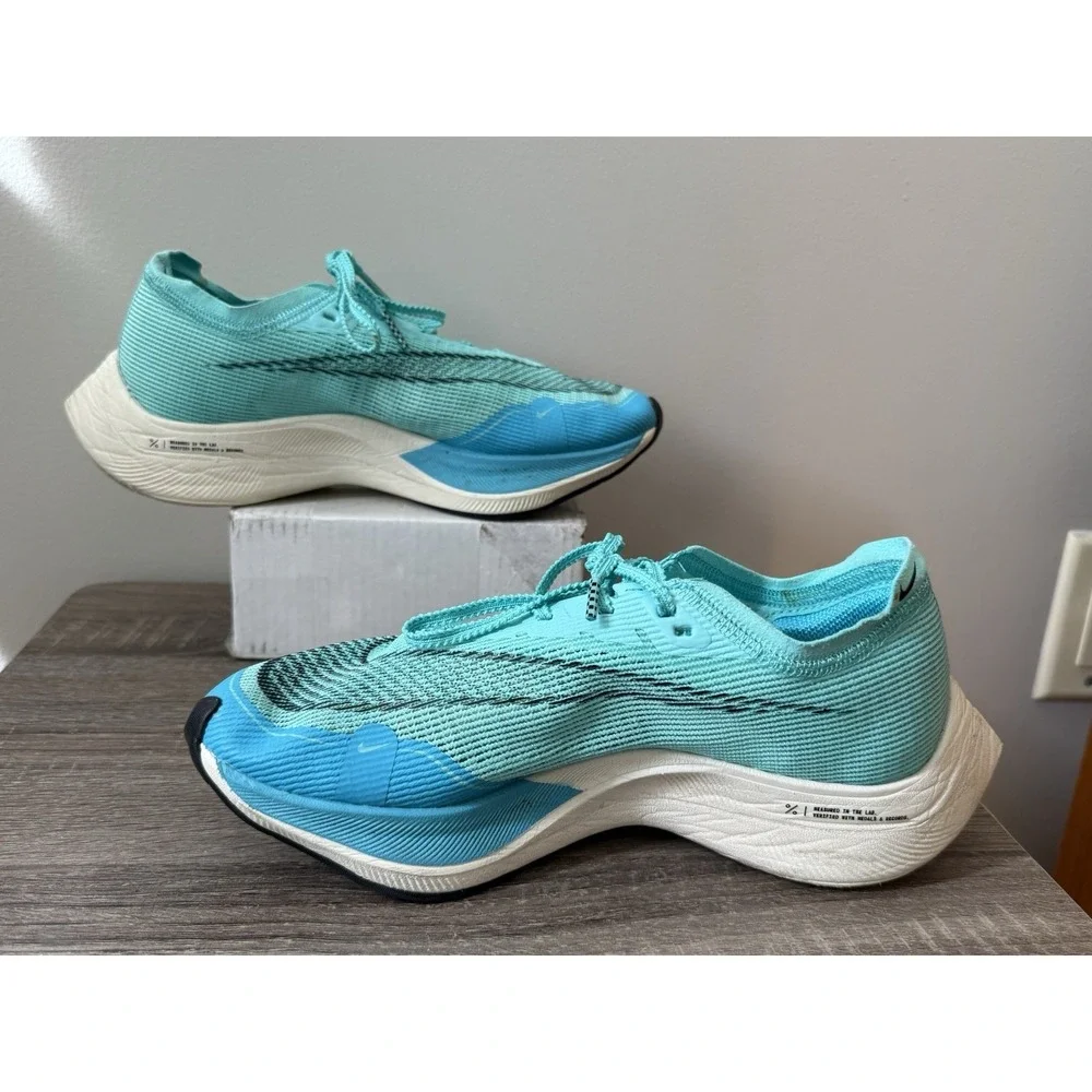 Nike ZoomX Vaporfly NEXT% 2 Shoes Womens 7 Blue Running Racing CU4123-300